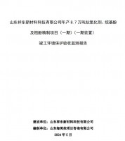 山東祥東新材料科技有限公司年產8.7萬噸抗氧化劑、烷基酚及粗酚精制項目(一期)(一期裝置)竣工環境保護驗收監測報告